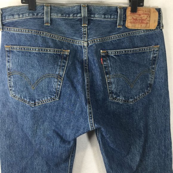 Levi's 501 Jeans  Straight Leg Button Fly Denim - Picture 8 of 12